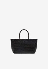 Dragon Diffusion Small Triple Jump Woven Leather Tote Bag Dark Brown 8811LE/S_DRAGO-DB