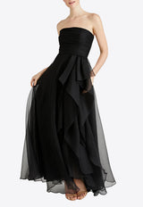 Theia Teresa Strapless Ruffled Gown Black 8817572_BLACK