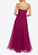 Theia Teresa Strapless Draped Gown Magenta 8817572_MAGENTA