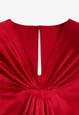 Valentino V-neck Draped Maxi Dress Red 8B0VDNA08M6 R9M