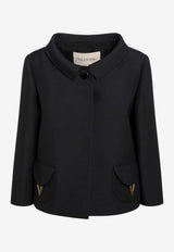 Valentino Wool-Blend Buttoned Jacket Black 8B3CE5Y51CF/S_VALE-0NO