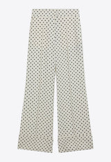 Valentino Polka Dots Straight-Leg Pants Ivory 8B3RB73698S/S_VALE-R8E