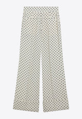 Valentino Polka Dots Straight-Leg Pants Ivory 8B3RB73698S/S_VALE-R8E