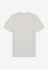 Moncler Tricolor Logo Patch Crewneck T-shirt White 8C0005689AUG/R_MONCL-034