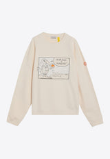 Moncler X Gilga Farm By Donald Glover Cartoon-Style Sweatshirt Ivory 8G0000289AUJ/R_MONGE-02B