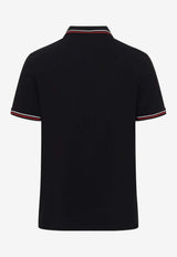 Valentino VLogo Patch Piqué Polo T-shirt Black 8V3MH01KAQJ 0NO