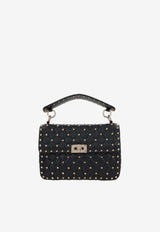 Valentino Medium Rockstud Spike Leather Crossbody Bag Black 8W2B0122NAP 0NO