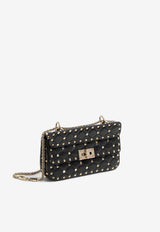 Valentino Small Rockstud Spike Leather Crossbody Bag Black 8W2B0123NAP 0NO