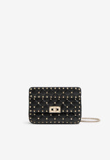 Valentino Small Rockstud Spike Leather Crossbody Bag Black 8W2B0123NAP 0NO