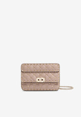 Valentino Small Rockstud Spike Leather Crossbody Bag Powder 8W2B0123NAP P45