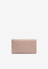 Valentino Rockstud Spike Nappa Leather Clutch Bag Powder 8W2B0137NAP P45