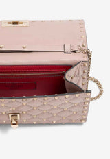 Valentino Rockstud Spike Nappa Leather Clutch Bag Powder 8W2B0137NAP P45