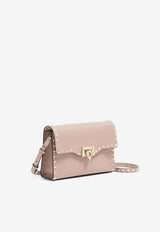 Valentino Small Rockstud Calfskin Crossbody Bag Powder 8W2B0181VSF P45