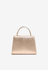 Valentino Small VSLING Laminated Leather Top Handle Bag Champagne 8W2B0F53QZU H08