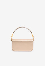 Valentino Small Locò Laminated Leather Shoulder Bag Champagne 8W2B0K53FVL H08