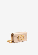 Valentino Small Locò Laminated Leather Shoulder Bag Champagne 8W2B0K53FVL H08