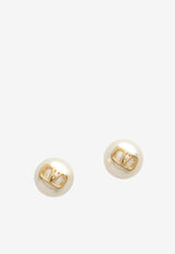 Valentino VLogo Pearl Earrings White 8W2J0E35UXM/S_VALE-0O3