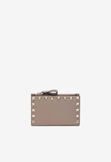 Valentino Rockstud Leather Zipped Cardholder Powder 8W2P0605VSH/S_VALE-P45