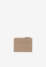 Valentino VLogo Signature Grained Leather Zip Cardholder Beige 8W2P0AK9SNP WRP