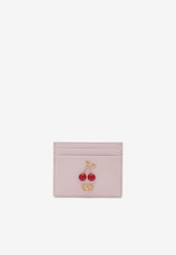 Valentino Cherryfic Grained Leather Cardholder Pink 8W2P0AY1WGX/S_VALE-16Q