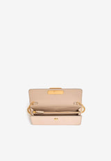 Valentino VLogo Signature Laminated Leather Clutch Bag Champagne 8W2P0S93QZU H08