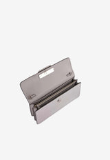 Valentino VLogo Signature Laminated Calfskin Clutch Bag Silver 8W2P0S93RFY S13