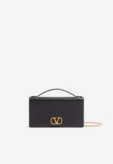 Valentino VLogo Signature Leather Chain Clutch Black 8W2P0W42SNP 0NO