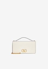Valentino VLogo Signature Leather Chain Clutch Ivory 8W2P0W42SNP I16