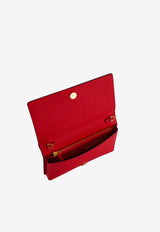 Valentino VLogo Signature Leather Chain Clutch Red 8W2P0W42SNP JU5