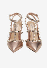 Valentino Rockstud 100 Laminated Nappa Leather Pumps Rose Gold 8W2S0393QKH GF9