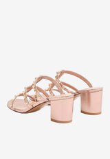 Valentino Rockstud 60 Metallic Leather Mules Rose Gold 8W2S0C47QKH GF9