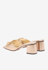 Valentino VLogo 60 Laminated Leather Mules Champagne 8W2S0HA6FLQ H08
