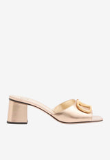 Valentino VLogo 60 Laminated Leather Mules Champagne 8W2S0HA6FLQ H08