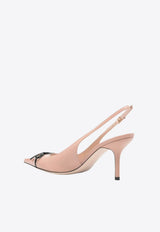 85 Bow-Embellished Slingback Pumps
