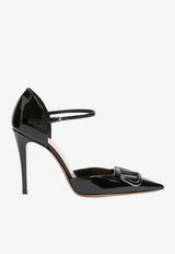 Valentino D'Orsay 100 VLogo Patent Leather Pumps Black 8W2S0NN6TMK 0NO