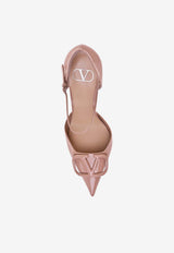 Valentino D'Orsay 100 VLogo Patent Leather Pumps Beige 8W2S0NN6TMK GF9