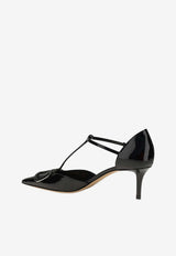 Valentino D'Orsay 60 VLogo Patent Leather Pumps Black 8W2S0NP7TMK 0NO