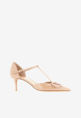 Valentino D'Orsay 60 VLogo Patent Leather Pumps Beige 8W2S0NP7TMK GF9