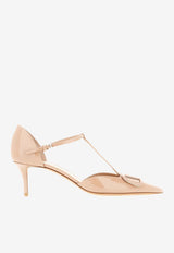 Valentino D'Orsay 60 VLogo Patent Leather Pumps Beige 8W2S0NP7TMK GF9