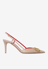 Valentino VLogo 80 Leather Slingback Pumps Powder 8W2S0R01DSH P45