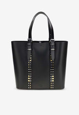 Valentino Rockstud Grained Leather Top Handle Bag Black 8Y2B0S84ZGS 0NO