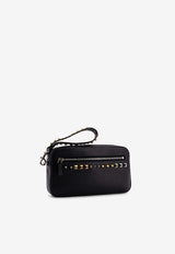 Valentino Rockstud Grained Leather Pouch Bag Black 8Y2P0AX0VTJ 0NO