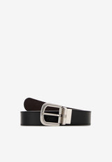 Valentino VLogo Signature Reversible Leather Belt Black 8Y2T0SU6XUG D8S