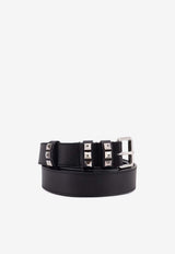 Valentino Flaneuse Belt in Shiny Calfskin Black 8Y2T0SV3BCL 0NO