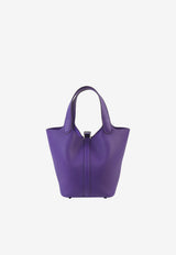 Picotin Lock 18 Bag in Purple Clemence with Palladium Hardware