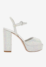 Le Silla Prince 110 Crystal Embellished Platform Sandals Silver 9312N070R4PPBUR 985