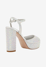 Le Silla Prince 110 Crystal Embellished Platform Sandals Silver 9312N070R4PPBUR 985