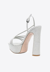 Le Silla Scarlet 140 Crystal Embellished Platform Sandals Silver 9372Z100R1PPFES 921