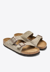 Birkenstock Arizona Double Buckle Suede Slides Taupe 951303SUE/Q_BIRKE-TA