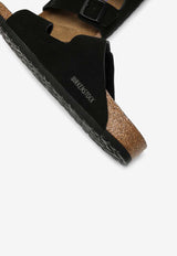 Birkenstock Arizona Double-Buckle Leather Slides 951323SUE/O_BIRKE-BLK